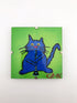 Cat-Hi Clarinet Cat Prints in Glass Frames 4"x4"