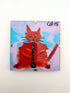 Cat-Hi Clarinet Cat Prints in Glass Frames 4"x4"