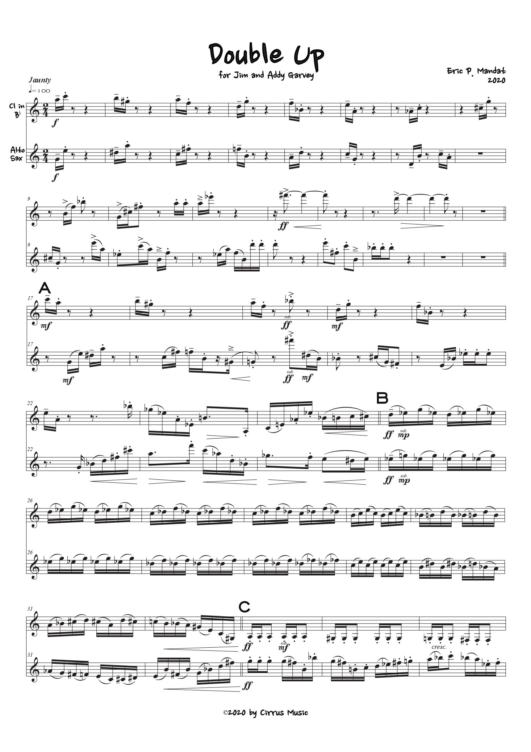 Mandat - Double Life for Solo Clarinet