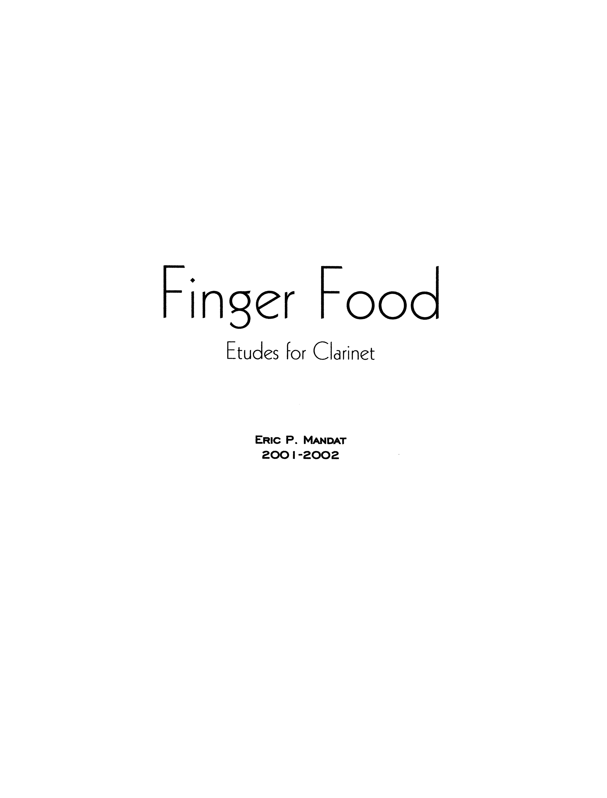 Mandat - Finger Food Etudes for Clarinet