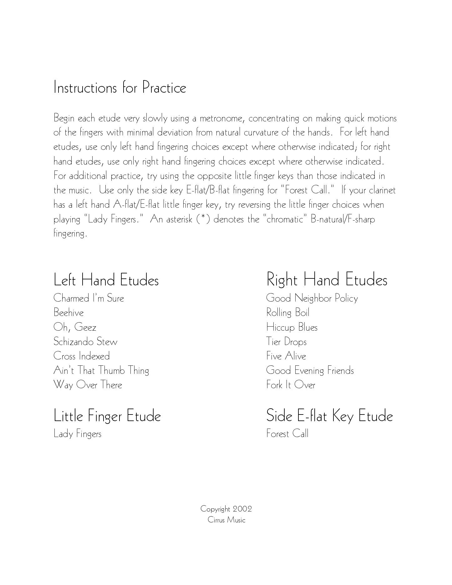 Mandat - Finger Food Etudes for Clarinet