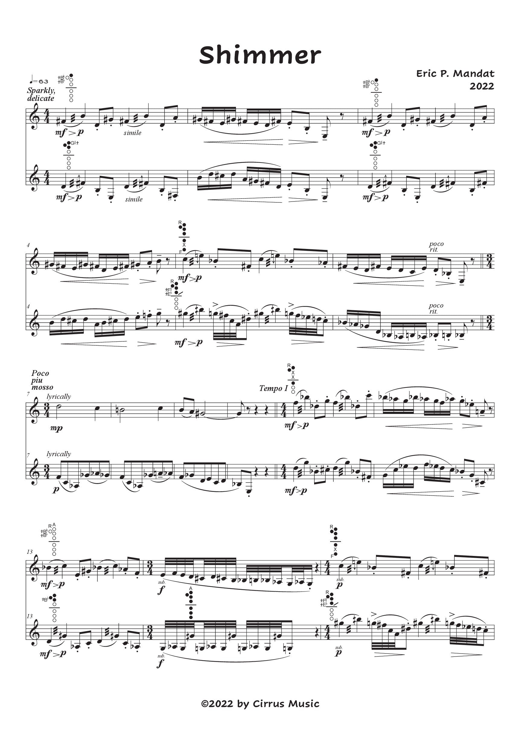 Mandat - Five Miniatures for B-flat Clarinet Duet