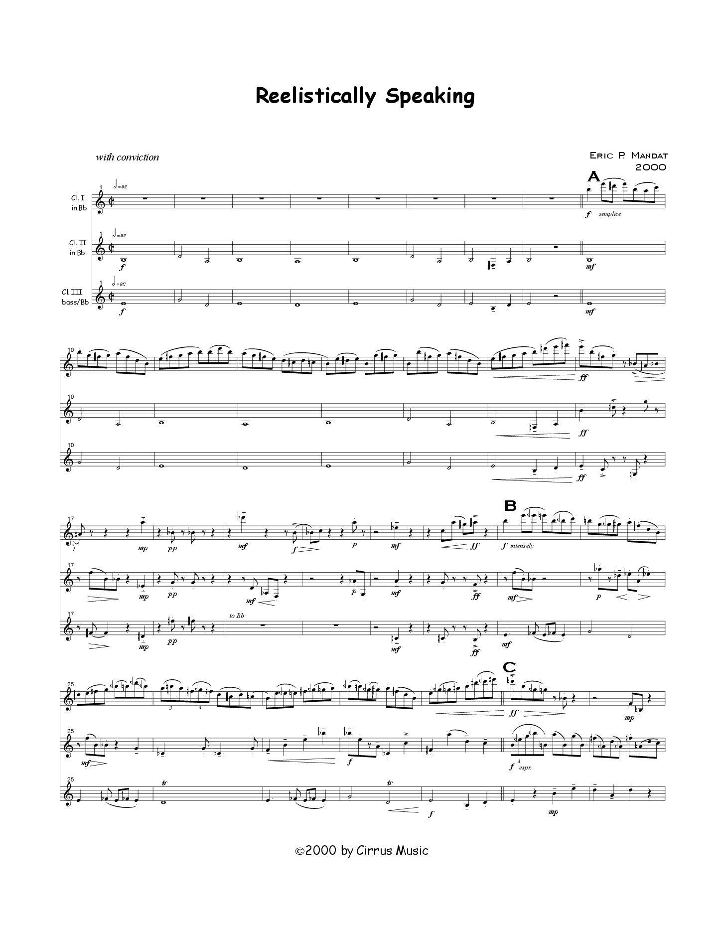 Mandat - One Liners for Clarinet Trio