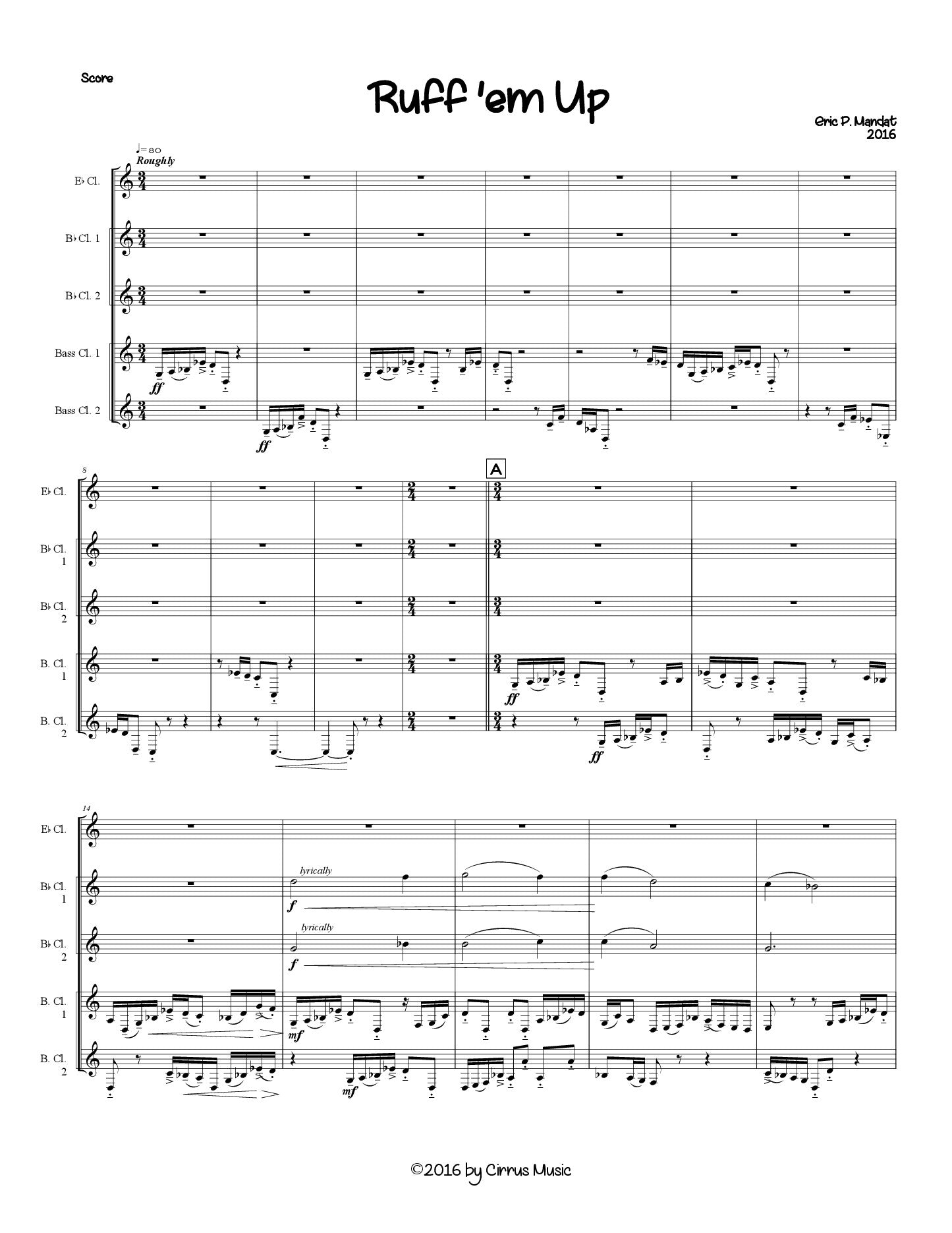 Mandat - Ruff 'em Up for Clarinet Quintet