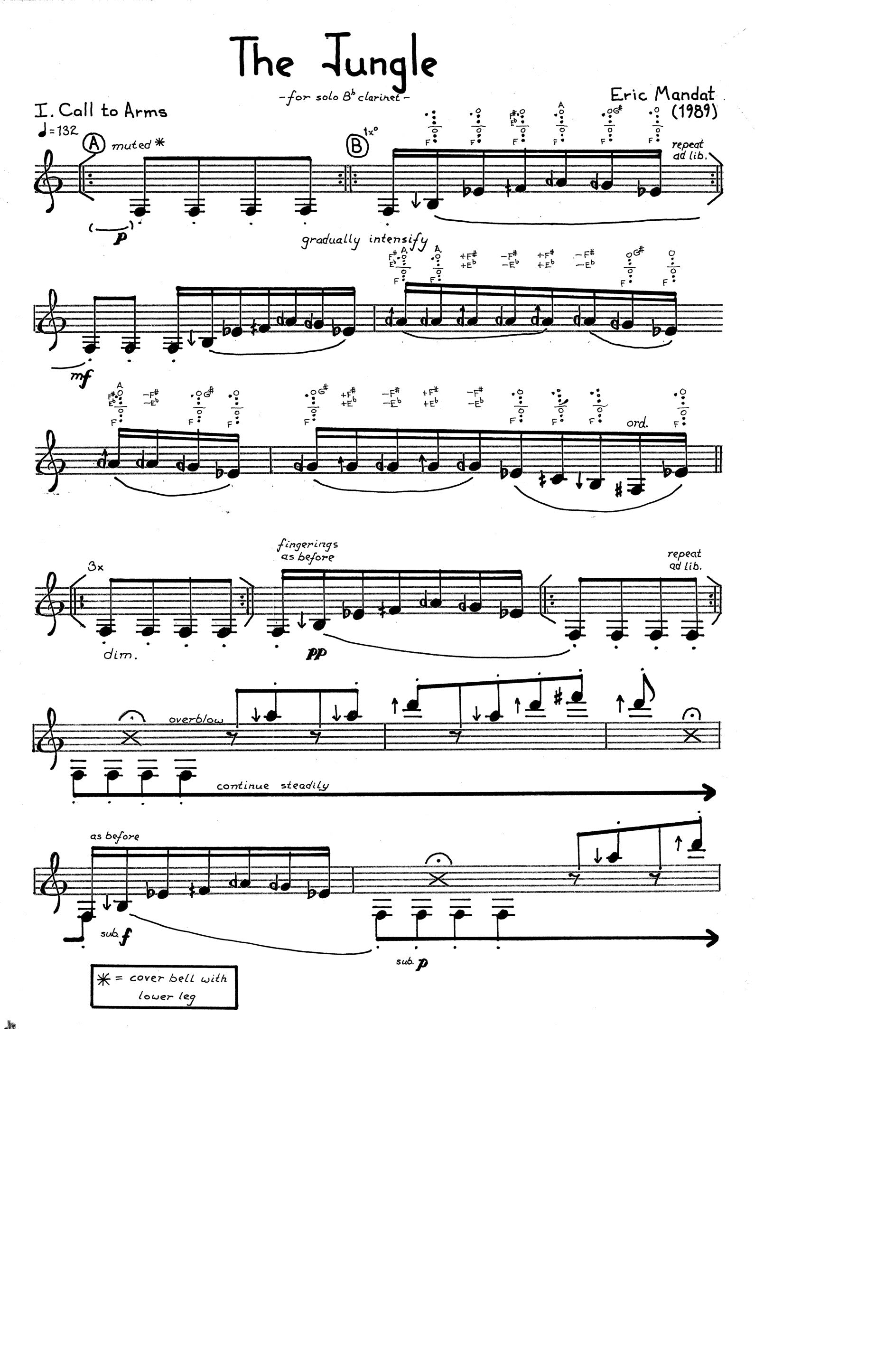 Mandat - The Jungle for Solo B-flat Clarinet