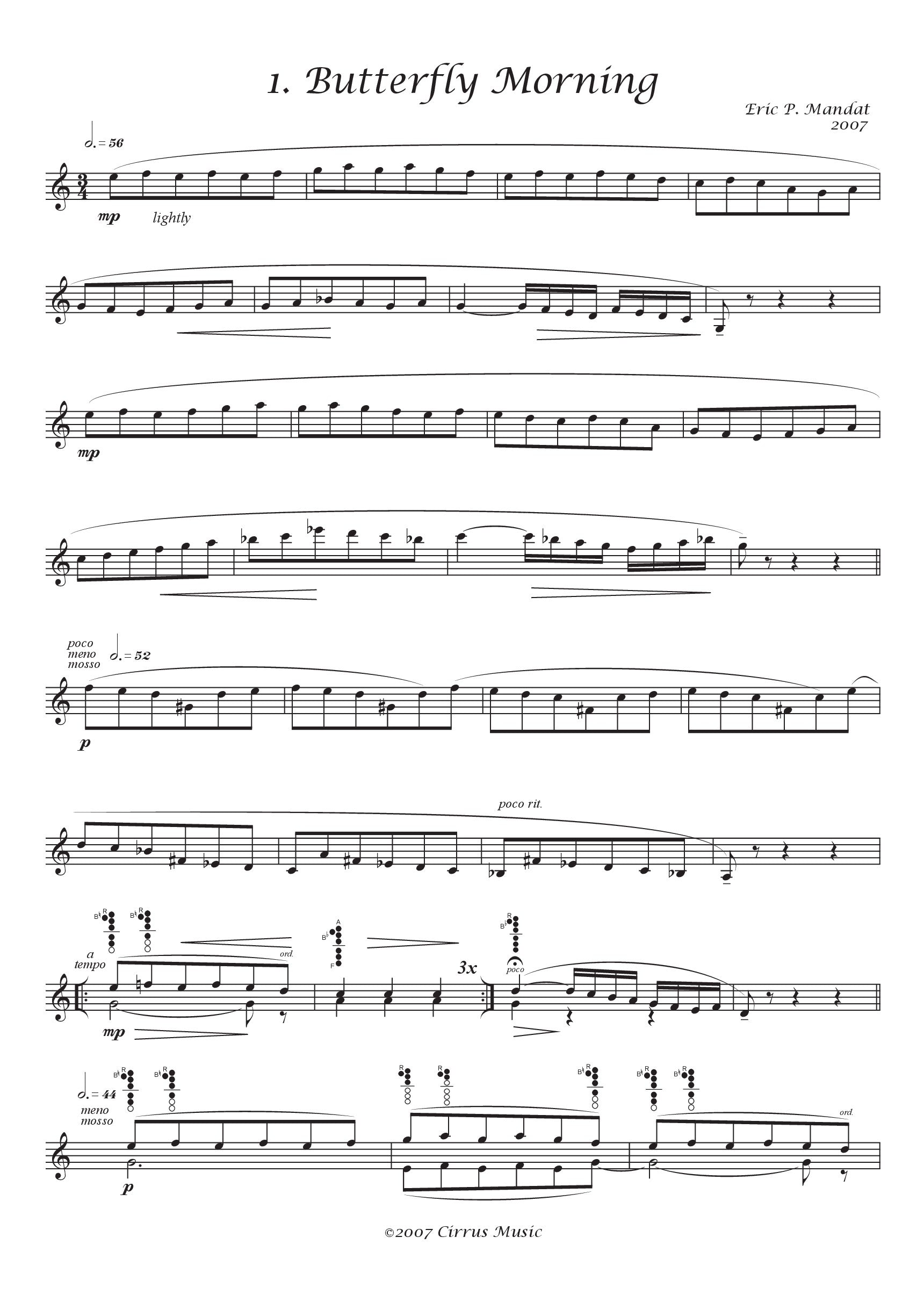 Mandat - The Moon in My Window for Solo B-flat Clarinet