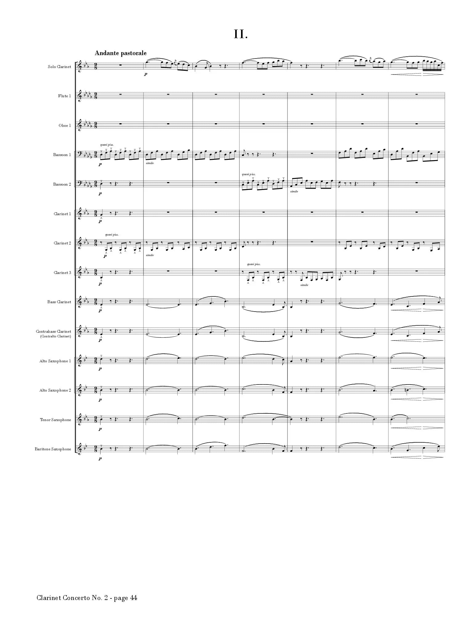 Crusell (Arr. Matt Johnston) - Clarinet Concerto No. 2, Op. 5 for Solo Clarinet and Wind Ensemble