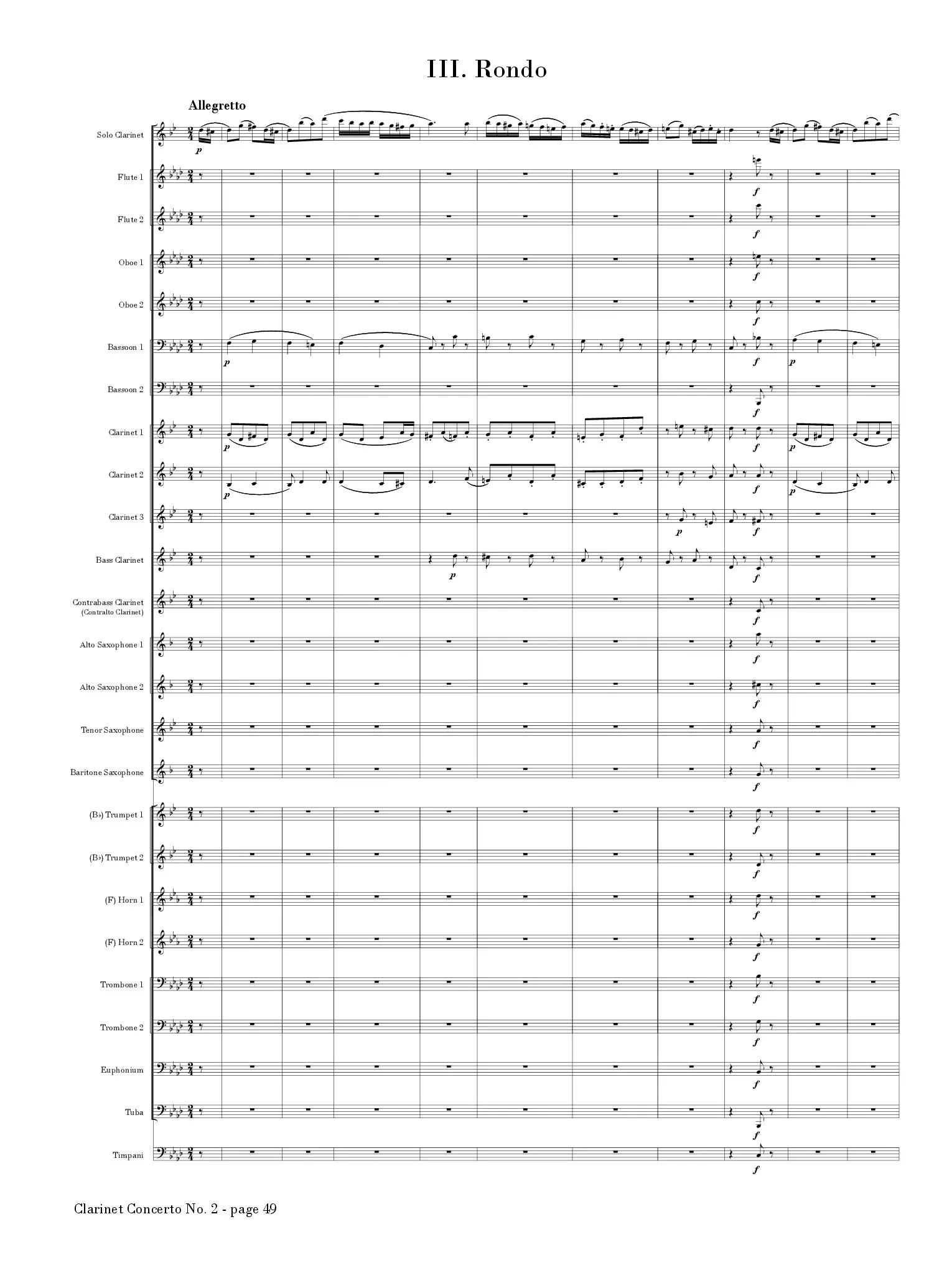 Crusell (Arr. Matt Johnston) - Clarinet Concerto No. 2, Op. 5 for Solo Clarinet and Wind Ensemble