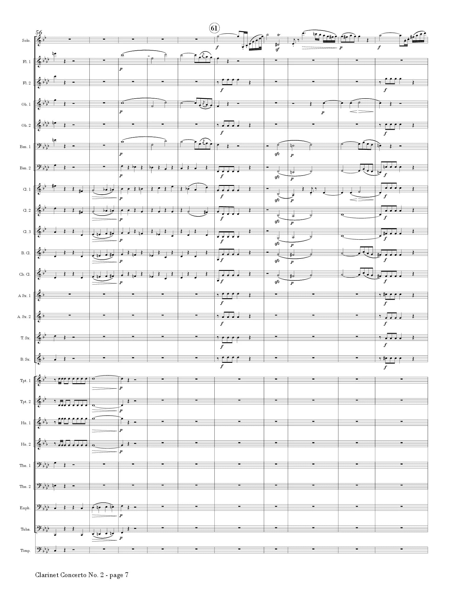 Crusell (Arr. Matt Johnston) - Clarinet Concerto No. 2, Op. 5 for Solo Clarinet and Wind Ensemble