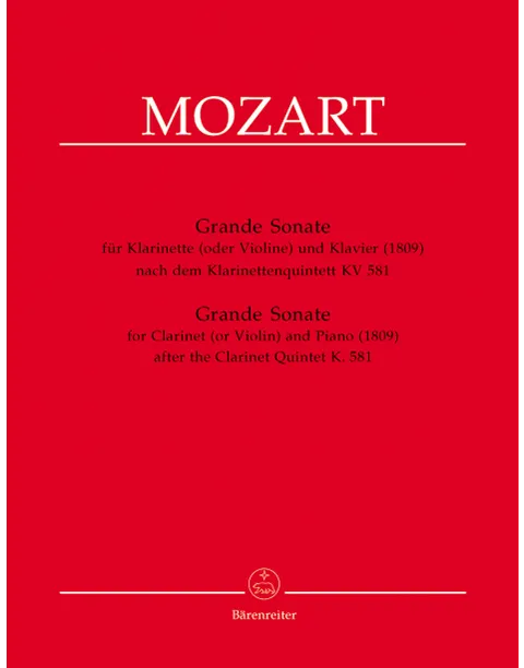 Mozart - Grande Sonate for Clarinet (or Violin) and Piano in A major