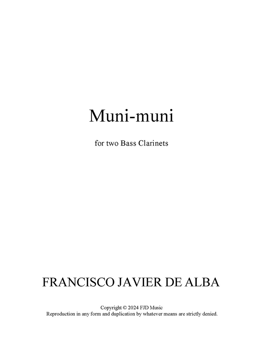 De Alba - Muni-Muni for Two Bass Clarinets