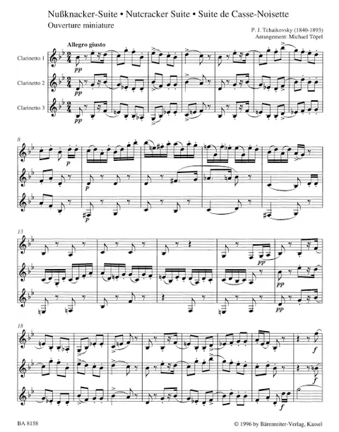 Tchaikovsky - Nutcracker Suite for three Clarinets