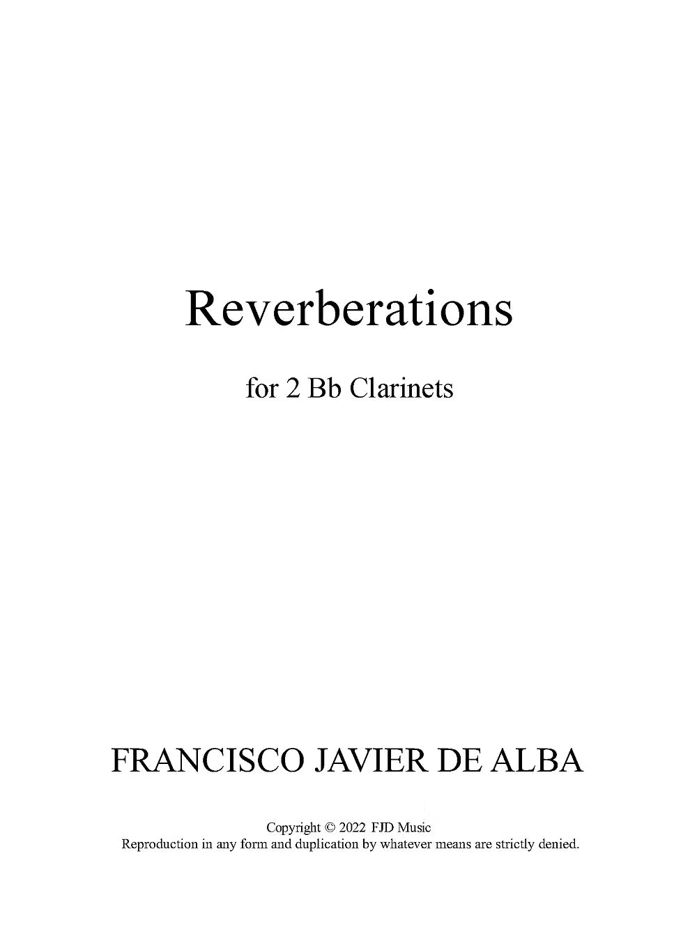 De Alba - Reverberations for Two B-flat Clarinets