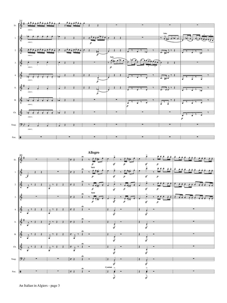 Rossini (arr. Matt Johnston) - Overture to An Italian in Algiers for Clarinet Choir