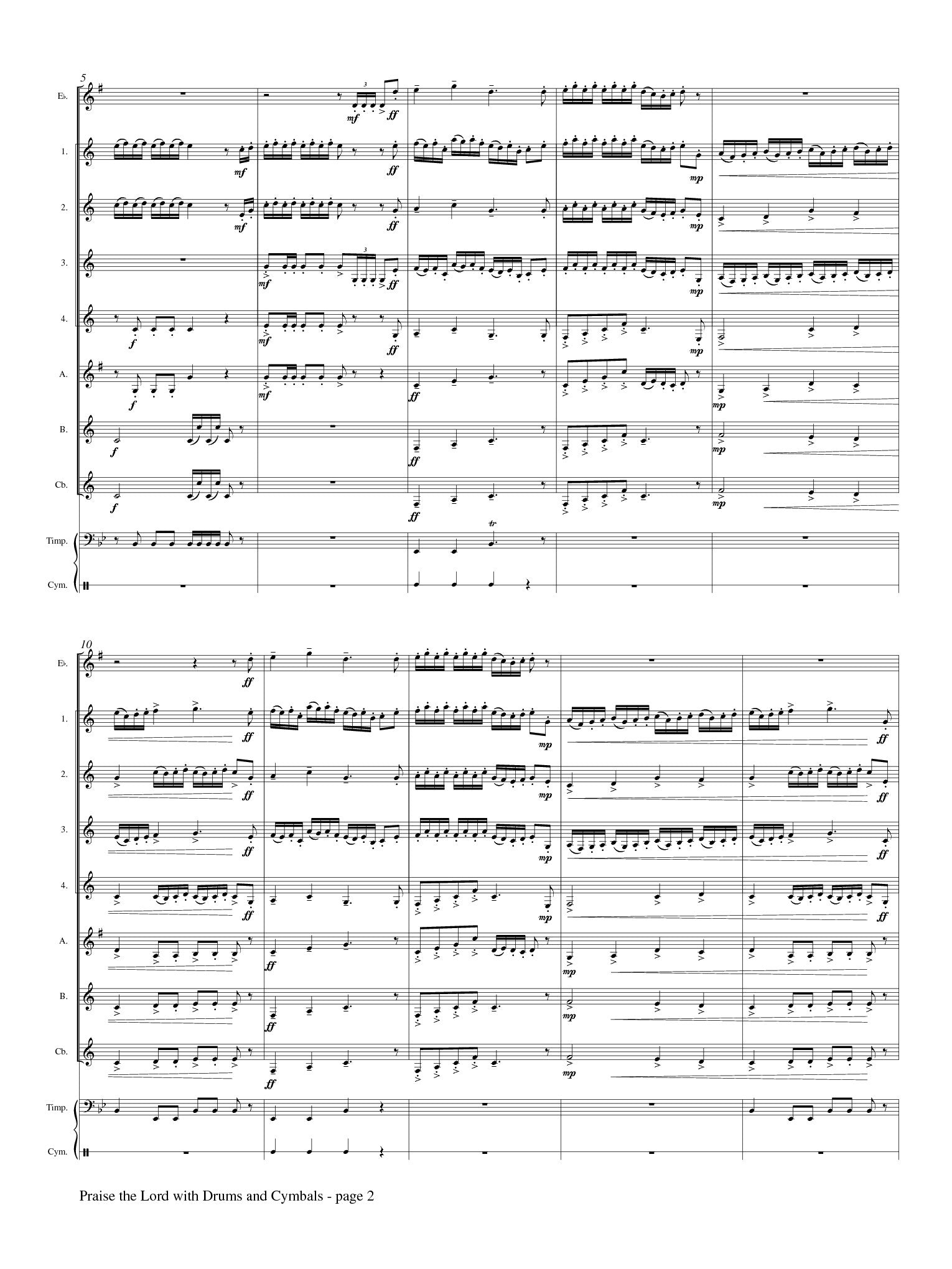 Karg-Elert (arr. Matt Johnston) - Praise the Lord with Drums and Cymbals for Clarinet Choir