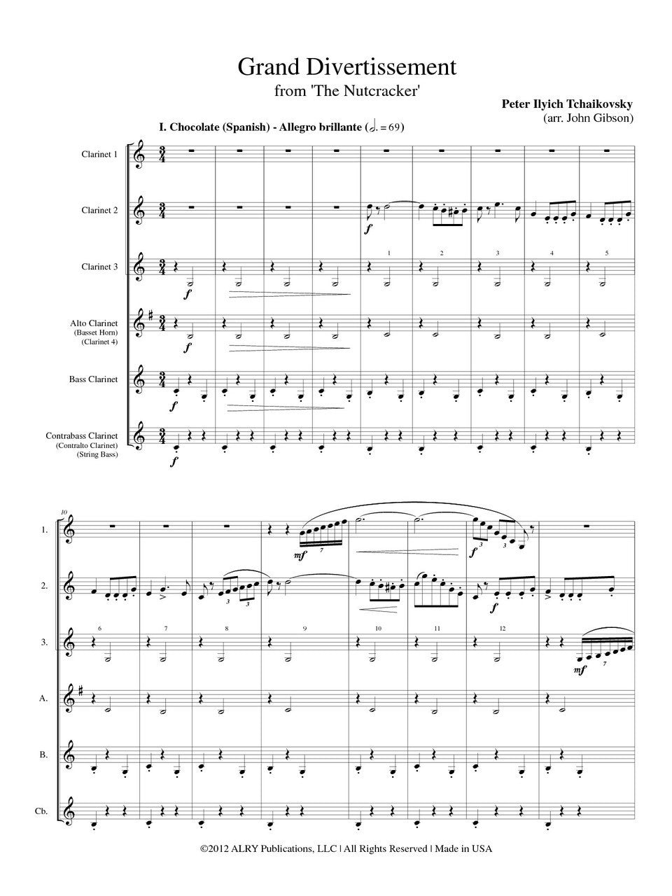 Tchaikovsky (arr. Gibson) - Grand Divertissement from The Nutcracker for Clarinet Choir