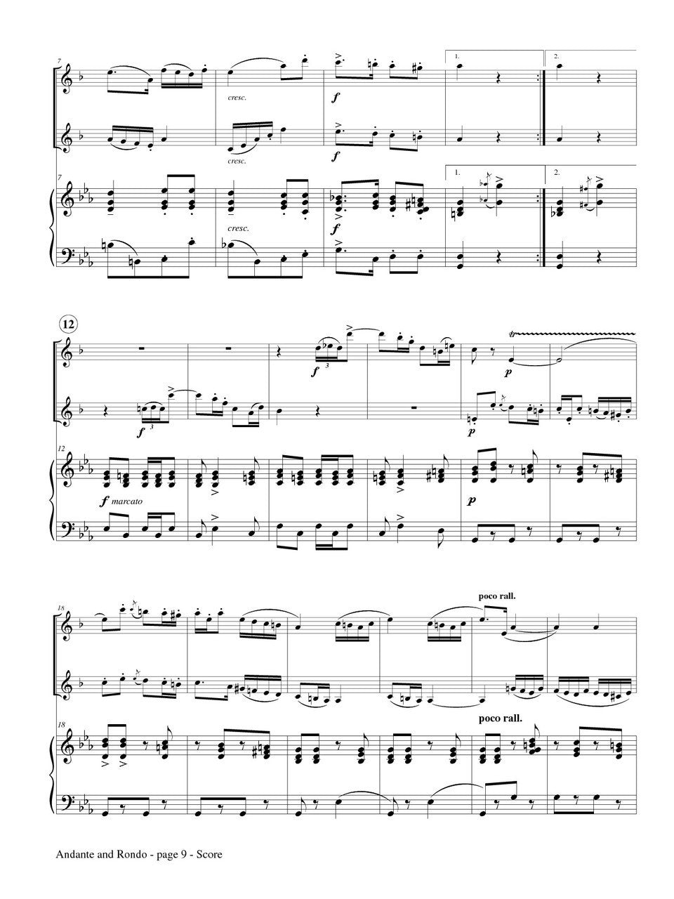 Doppler (Arr. Matt Johnston) - Andante and Rondo, Op. 25 for Two Clarinets and Piano