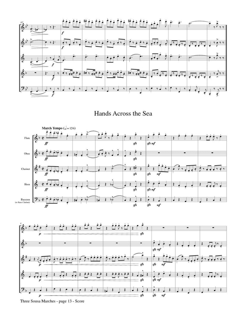 Sousa (arr. Craig) - Three Sousa Marches for Wind Quintet