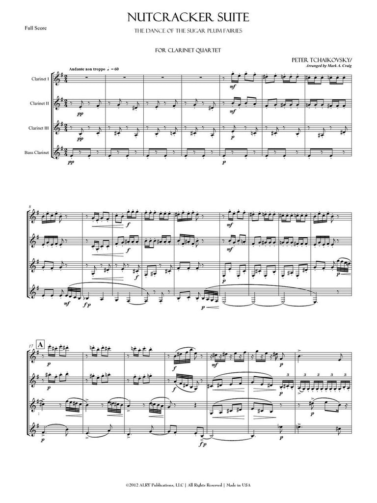 Tchaikovsky (arr. Mark A. Craig) - The Nutcracker Suite for Clarinet Quartet