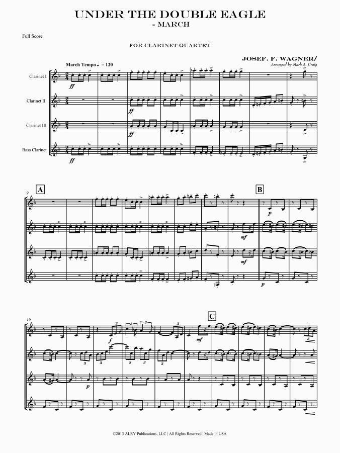 Wagner (arr. Mark A. Craig) - Under the Double Eagle for Clarinet Quartet