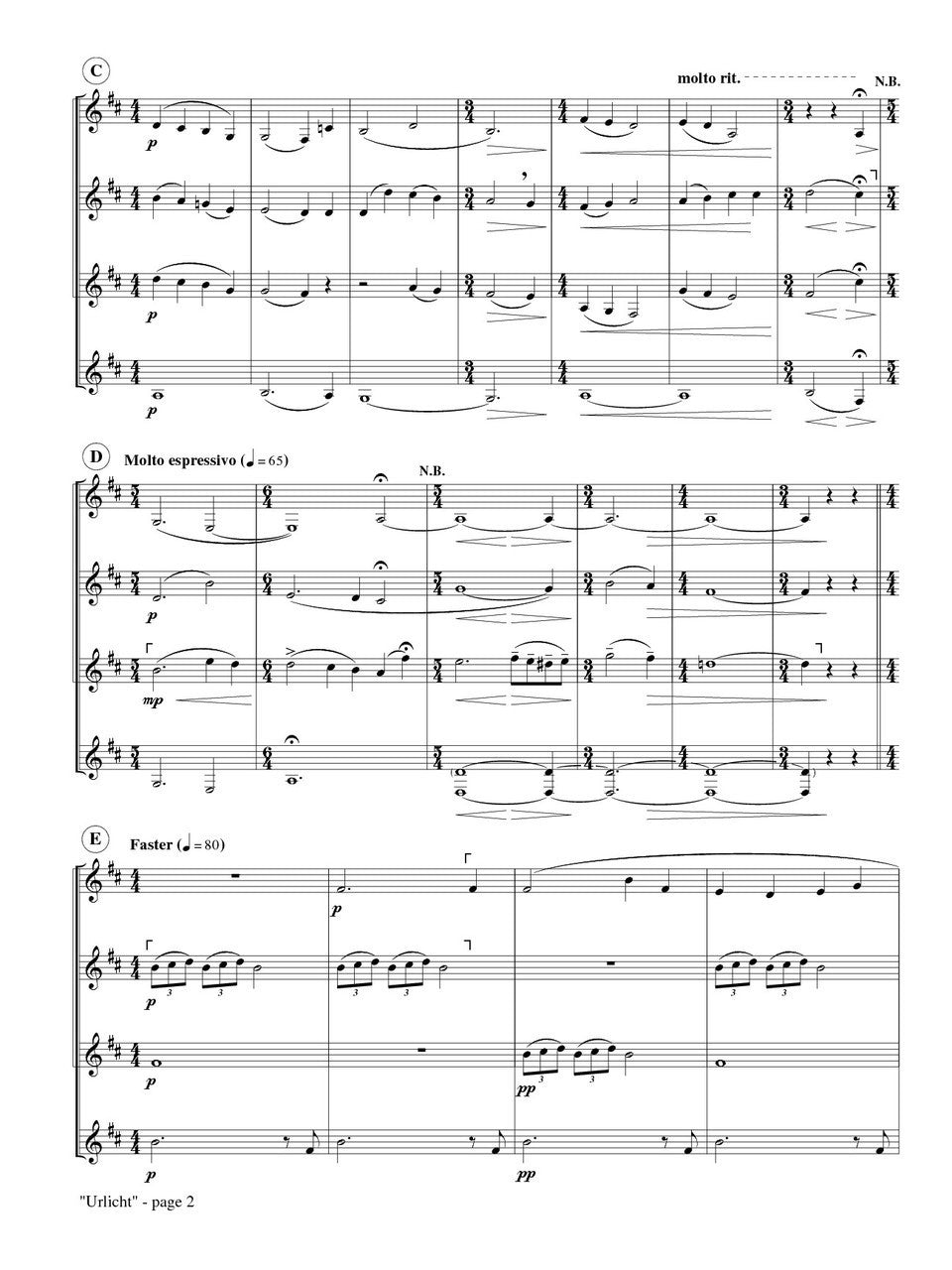 Mahler (arr. Mark A. Craig) - Urlicht for Clarinet Quartet