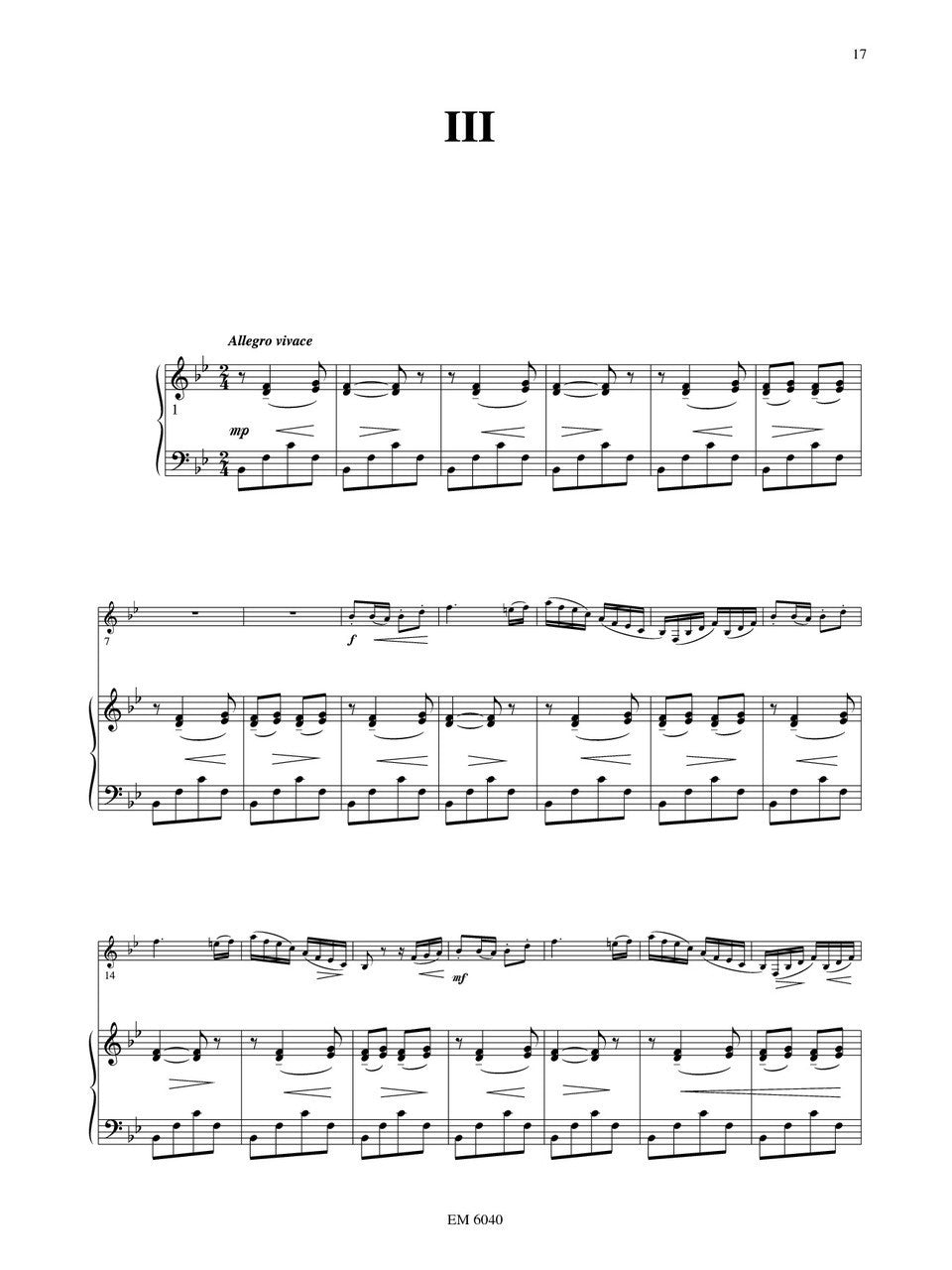 Camilleri - Concertino for Clarinet (Piano Reduction)